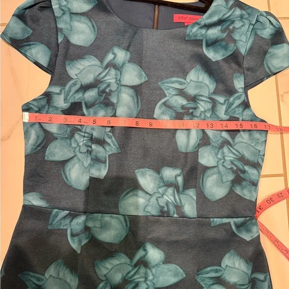 Betsey Johnson Blue Flower Cocktail Wedding Professional Workwear Dress 10 - Picture 8 of 12